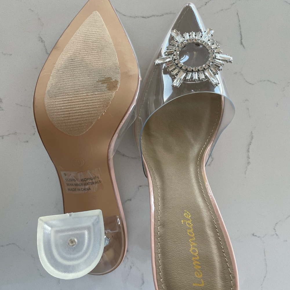 Gorgeous Embellished Glass-look Heels